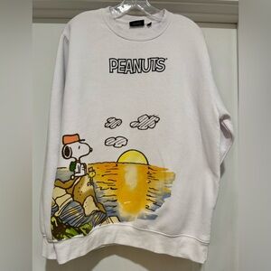 Peanuts Women’s Snoopy Lake Sunset Sweatshirt Size L